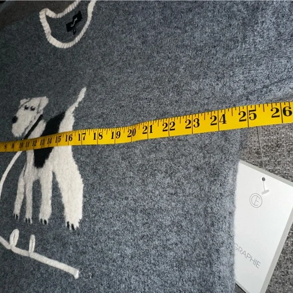 NWT Anthropologie Calligraphie Crew Neck Sweater with Dog Icon Sz XL - Picture 14 of 15